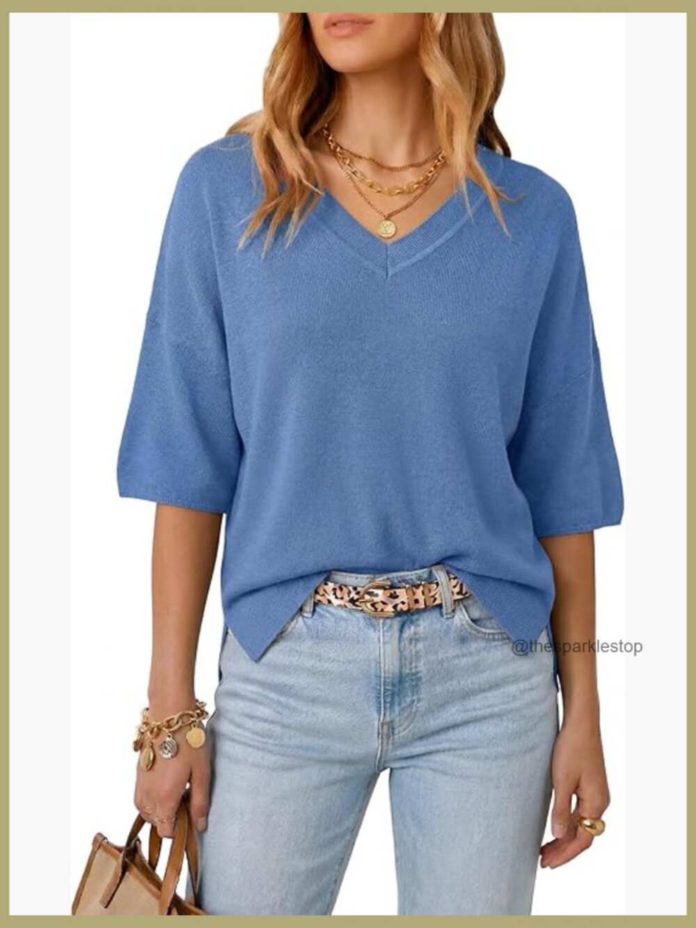 Wool Blend Elbow Sleeve Oversized Casual Pullover Sweater